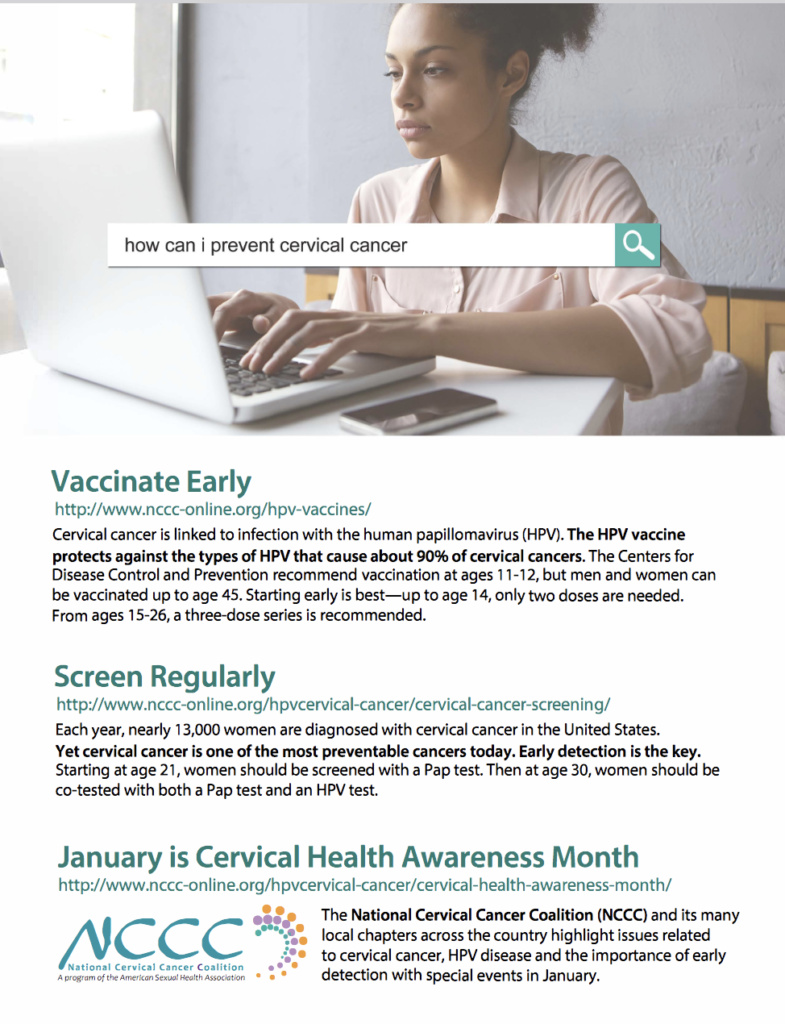 Poster cervical health awareness month