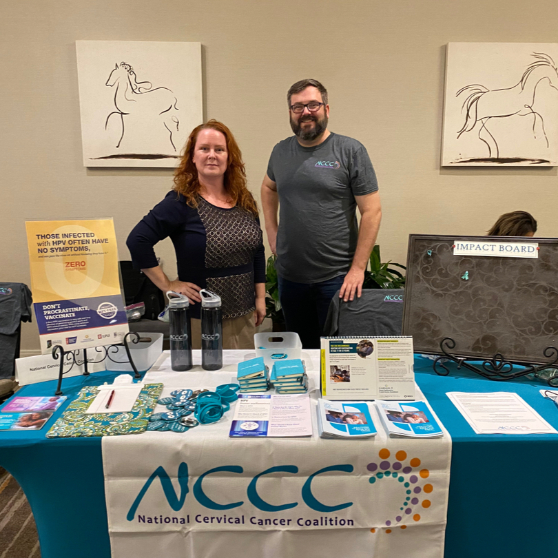 Oklahoma City Chapter Leader, Mike Hawkins, and Tulsa Oklahoma Leader, Tracy Freudenthaler, collaborated on a booth at the annual Oklahoma Public Health Association conference