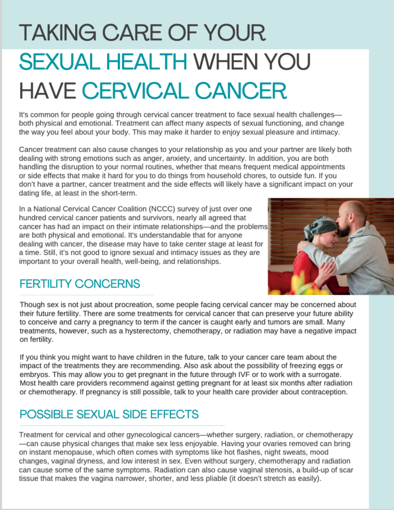 Taking Care of Your Sexual Health When You Have Cervical Cancer