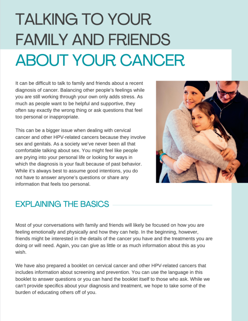 Talking to Your Friends and Family about Cancer